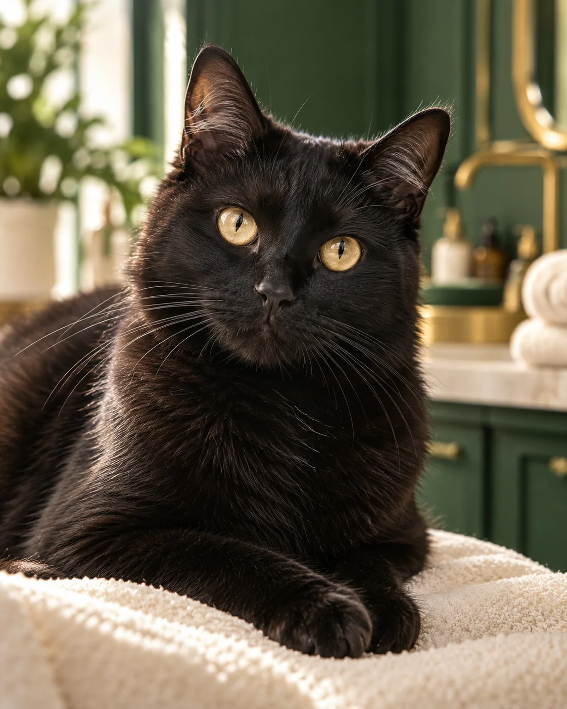 Gato tranquilo em ambiente de cuidados